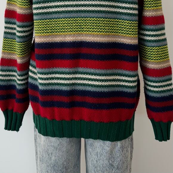 Gucci Striped V-Neck Deer Sweater Pullover Wool Alpaca Blend | Men's L - Picture 9 of 12